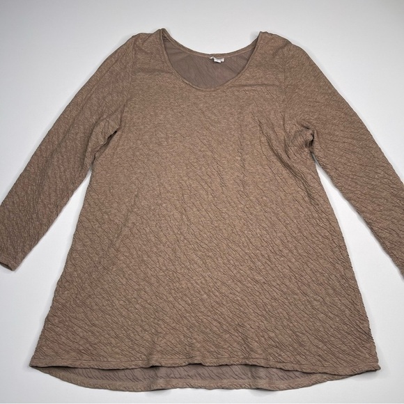 J. Jill Tops - JJill Top Tunic Long Sleeve Tan Neutral Minimalist Lagenlook Office Career Brown
